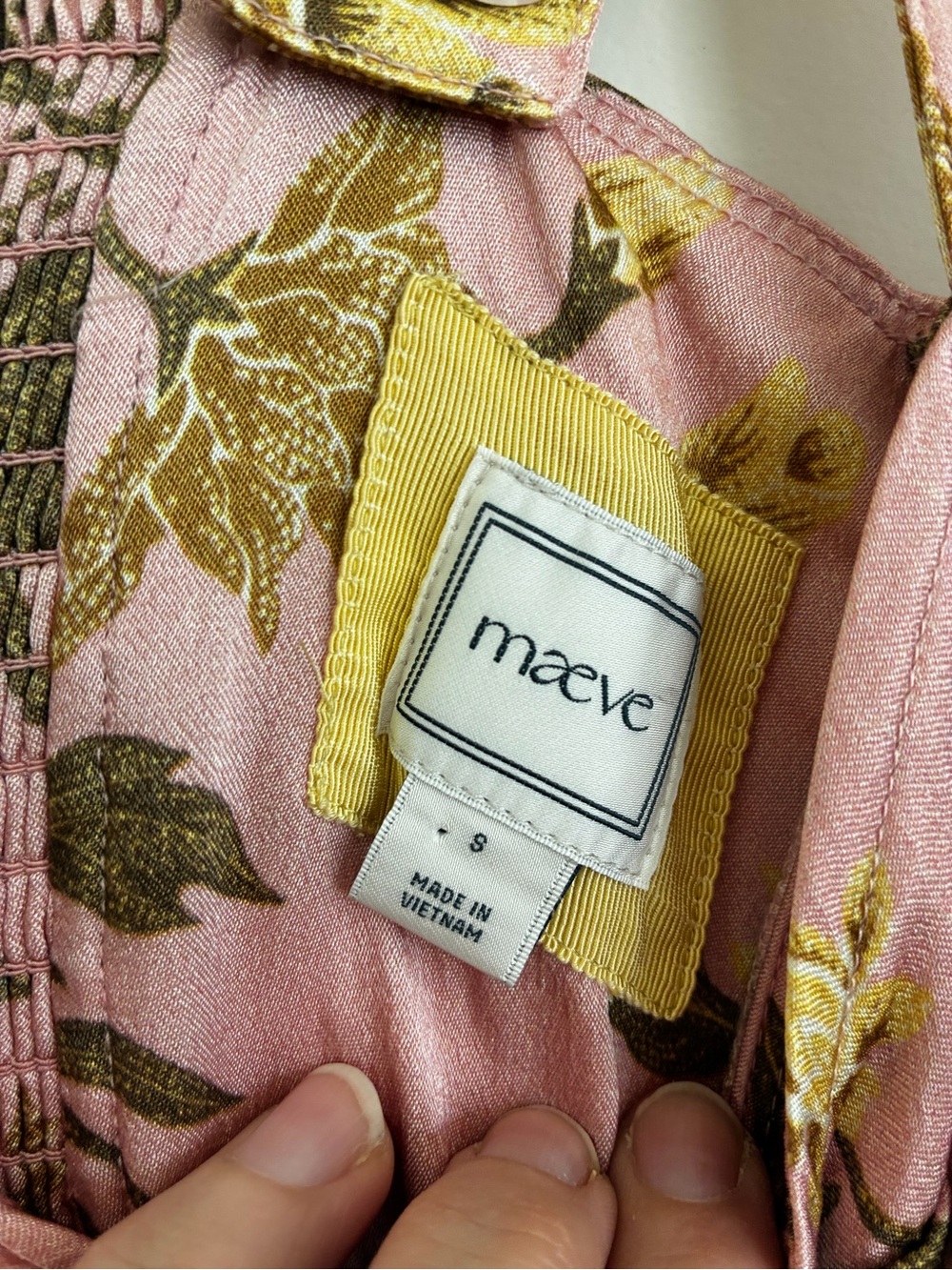 Maeve Jocelyn Pink Floral Square-Neck Slip Mini Dress size small - Picture 4 of 8